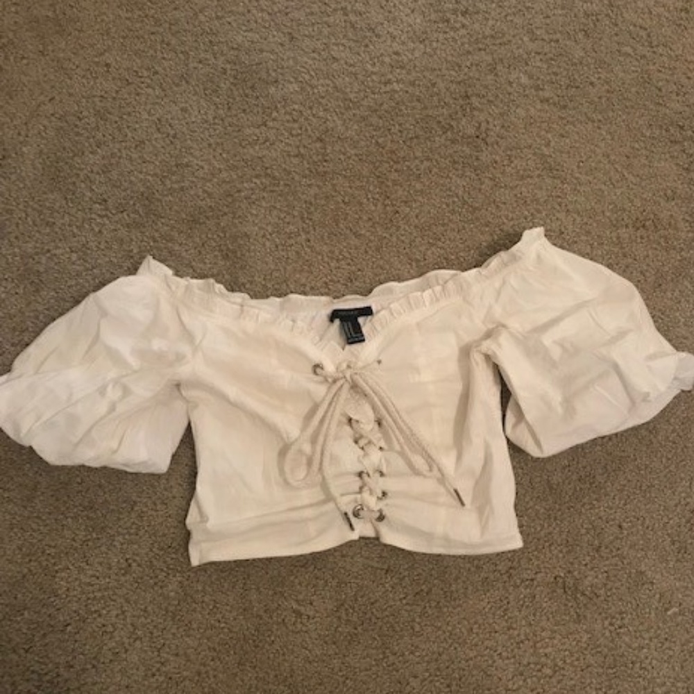 Amazing Lace up front crop top